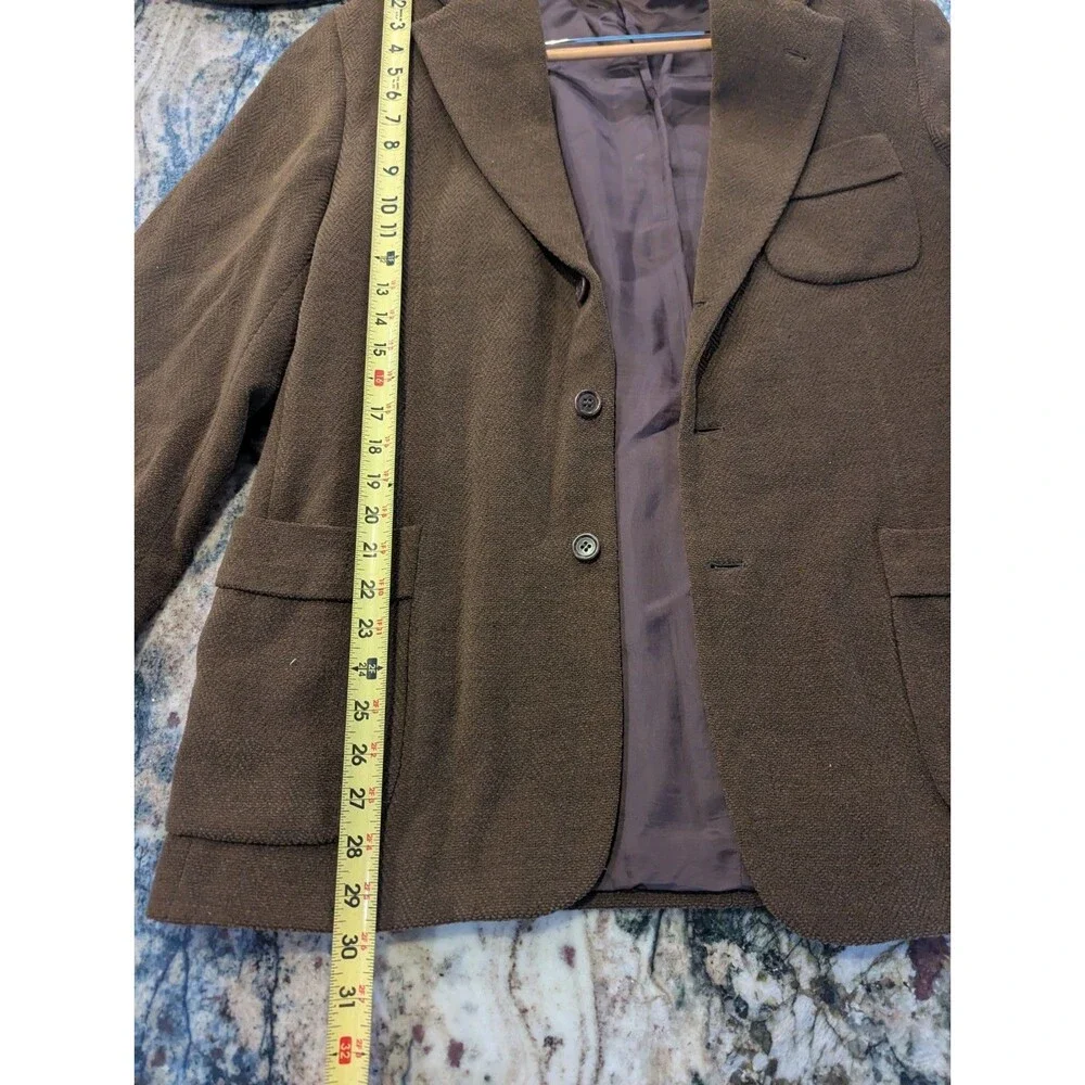 Mickey Spatz Nordstrom Stylbiella Italy Wool Cotton Herringbone Sport Coat 42S